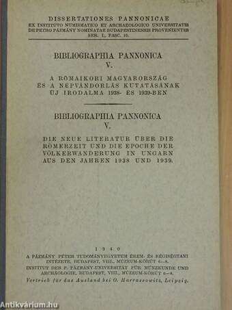 A rómaikori Magyarország és a népvándorlás kutatásának új irodalma 1938- és 1939-ben