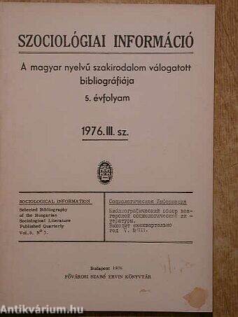 Szociológiai információ 1976/3.
