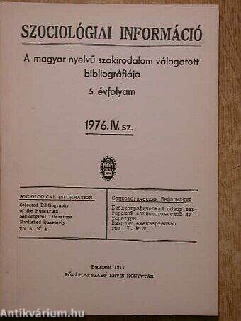 Szociológiai információ 1976/4.