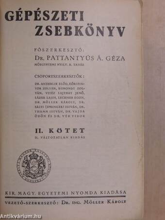 Gépészeti zsebkönyv II. (töredék)