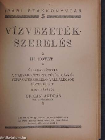 Vízvezetékszerelés I-III.