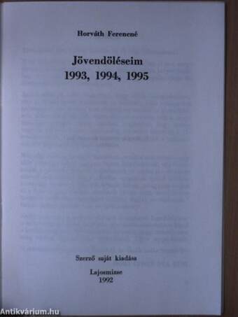 Jövendöléseim 1993, 1994, 1995