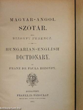 Angol-magyar/magyar-angol szótár 1-2.