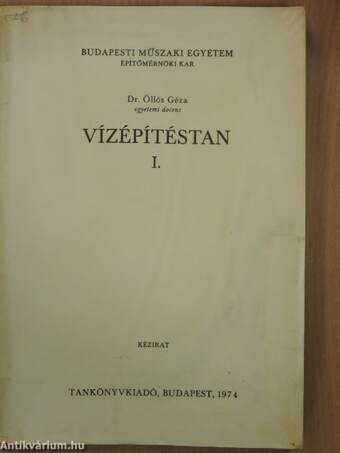 Vízépítéstan I.