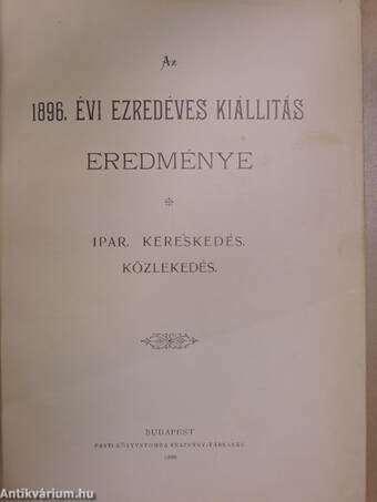 Az 1896. évi ezredéves kiállítás eredménye VIII.