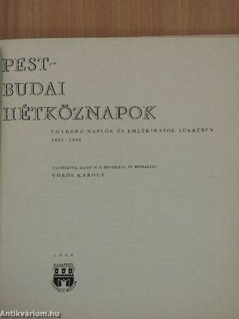 Pest-budai hétköznapok