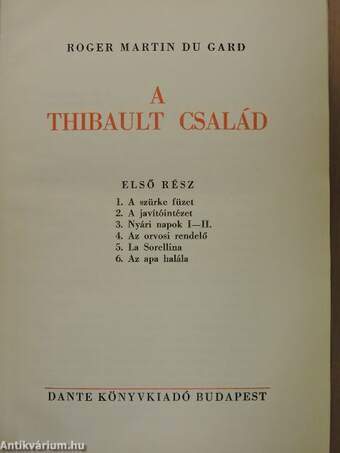 A Thibault család I-II.