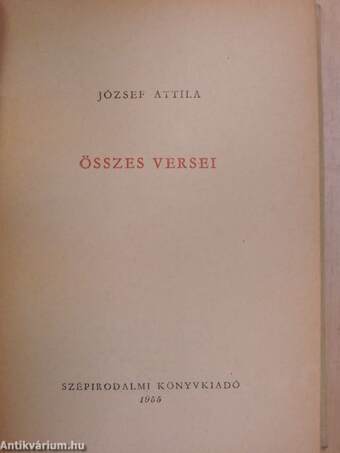 József Attila összes versei