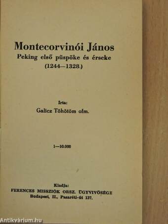 Montecorvinói János