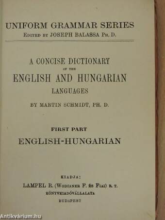 Magyar-angol szótár/Angol-magyar szótár