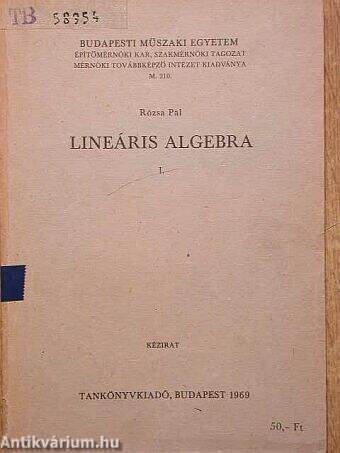 Lineáris algebra I.