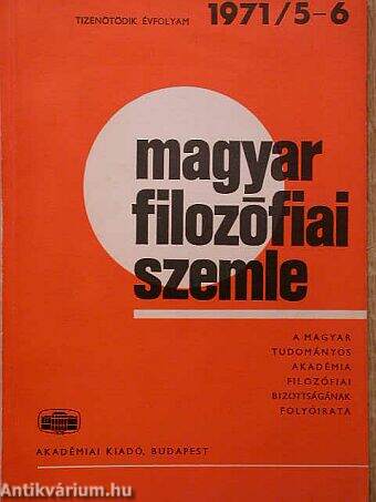 Magyar Filozófiai Szemle 1971/5-6