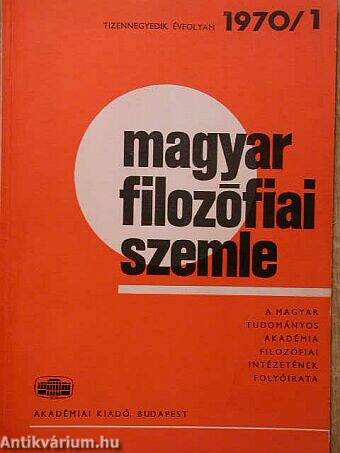 Magyar Filozófiai Szemle 1970/1