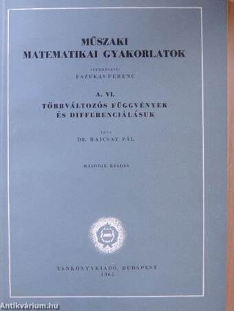 Műszaki matematikai gyakorlatok A. VI.