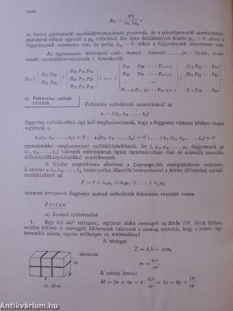 Műszaki matematikai gyakorlatok A. VI.