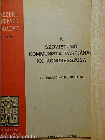 A Szovjetunió kommunista pártjának XX. kongresszusa