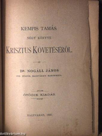 Kempis Tamás négy könyve Krisztus követéséről