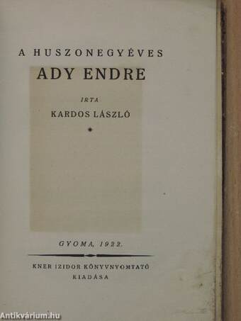 A huszonegyéves Ady Endre