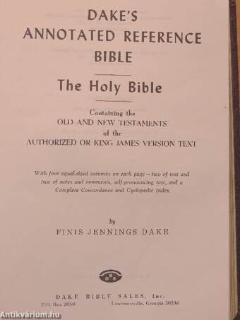 Dake's Annotated Reference Bible - The Holy Bible