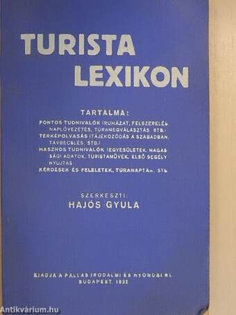 Turista lexikon