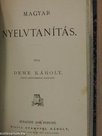 Paedagogiai plutarch I. (töredék)/Észak-amerikai útam vonala, természeti, etnografiai és kulturai viszonyok/Vezérkönyv a földrajz tanitásában/Magyar nyelvtanítás