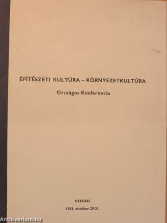 Építészeti kultúra - Környezetkultúra