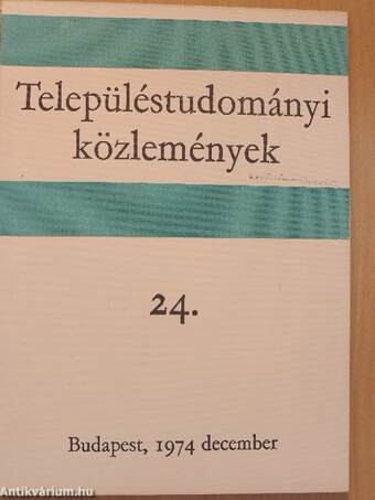 Településtudományi közlemények 24.