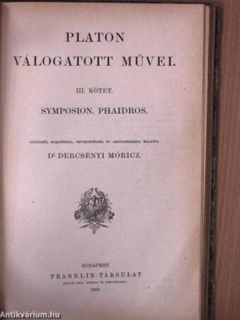 Platon válogatott művei I-III.