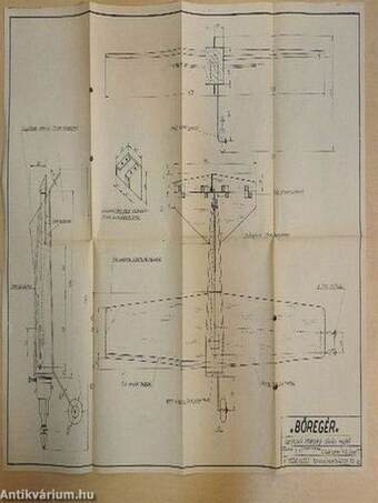 "Bőregér" körrepülő sebességi iskola modell tervrajza