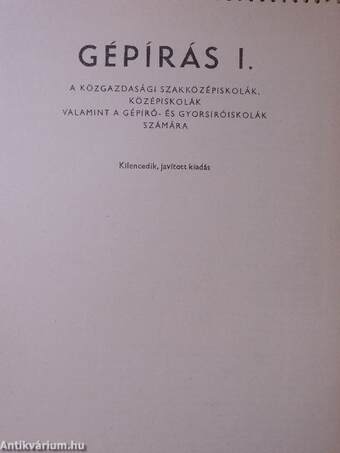 Gépírás I.