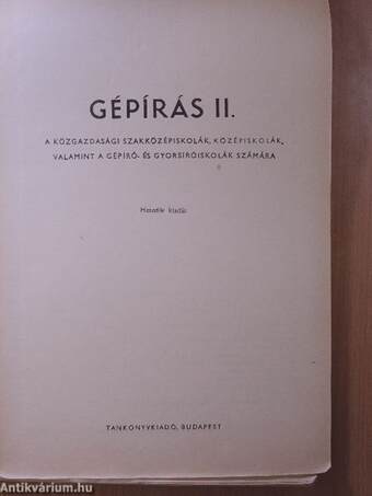 Gépírás II.