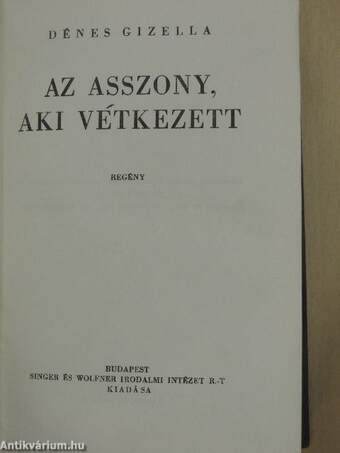 Az asszony, aki vétkezett