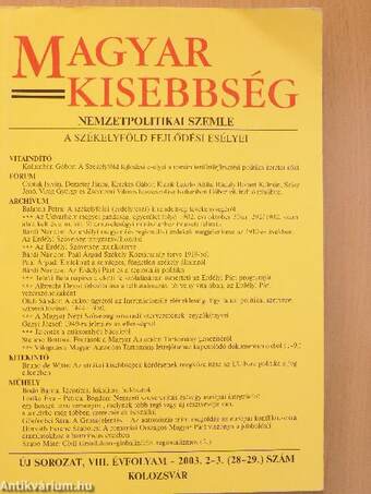 Magyar Kisebbség 2003/2-3.