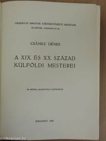 A XIX. és XX. század külföldi mesterei (rossz állapotú)