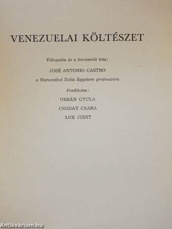 Válogatás a venezuelai költészetből