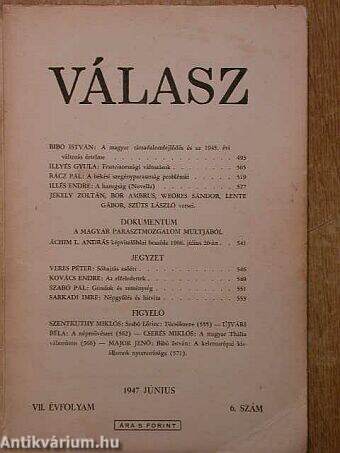 Válasz 1947. június