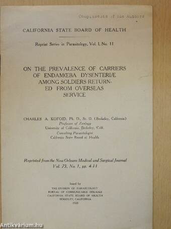 On the prevalence of carriers of endamoeba dysenteriae among soldiers returned from overseas service