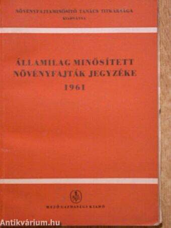 Államilag minősített növényfajták jegyzéke 1961