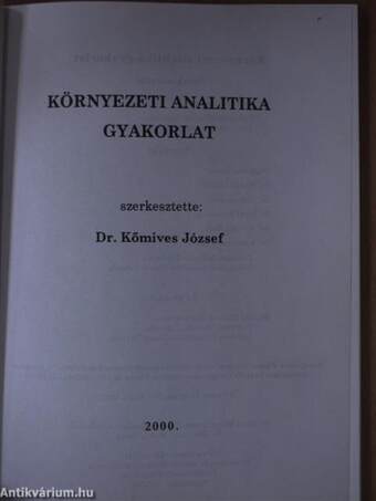 Környezeti analitika gyakorlat