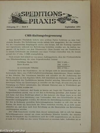 Speditions-Praxis September 1972