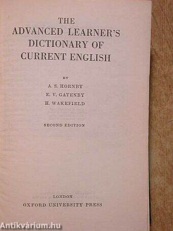 The advanced learner's dictionary of current english