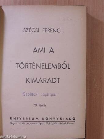 Ami a történelemből kimaradt