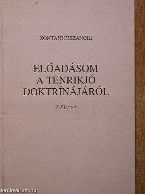 Előadásom a Tenrikjó doktrínájáról