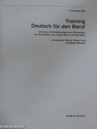 Training Deutsch für den Beruf