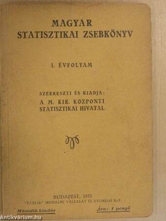 Magyar statisztikai zsebkönyv 1933.