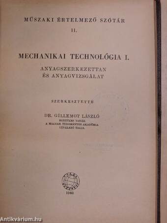 Mechanikai technológia I-II.