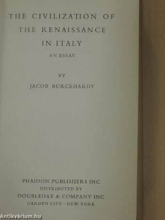 The Civilization of the Renaissance in Italy