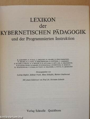 Lexikon der Kybernetischen Pädagogik und der Programmierten Instruktion