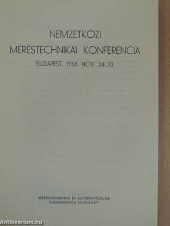 Nemzetközi méréstechnikai konferencia I.