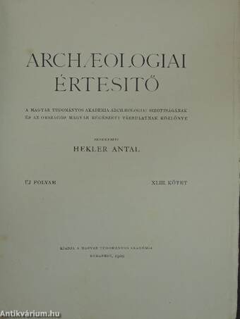 Archaeologiai Értesitő 1929.